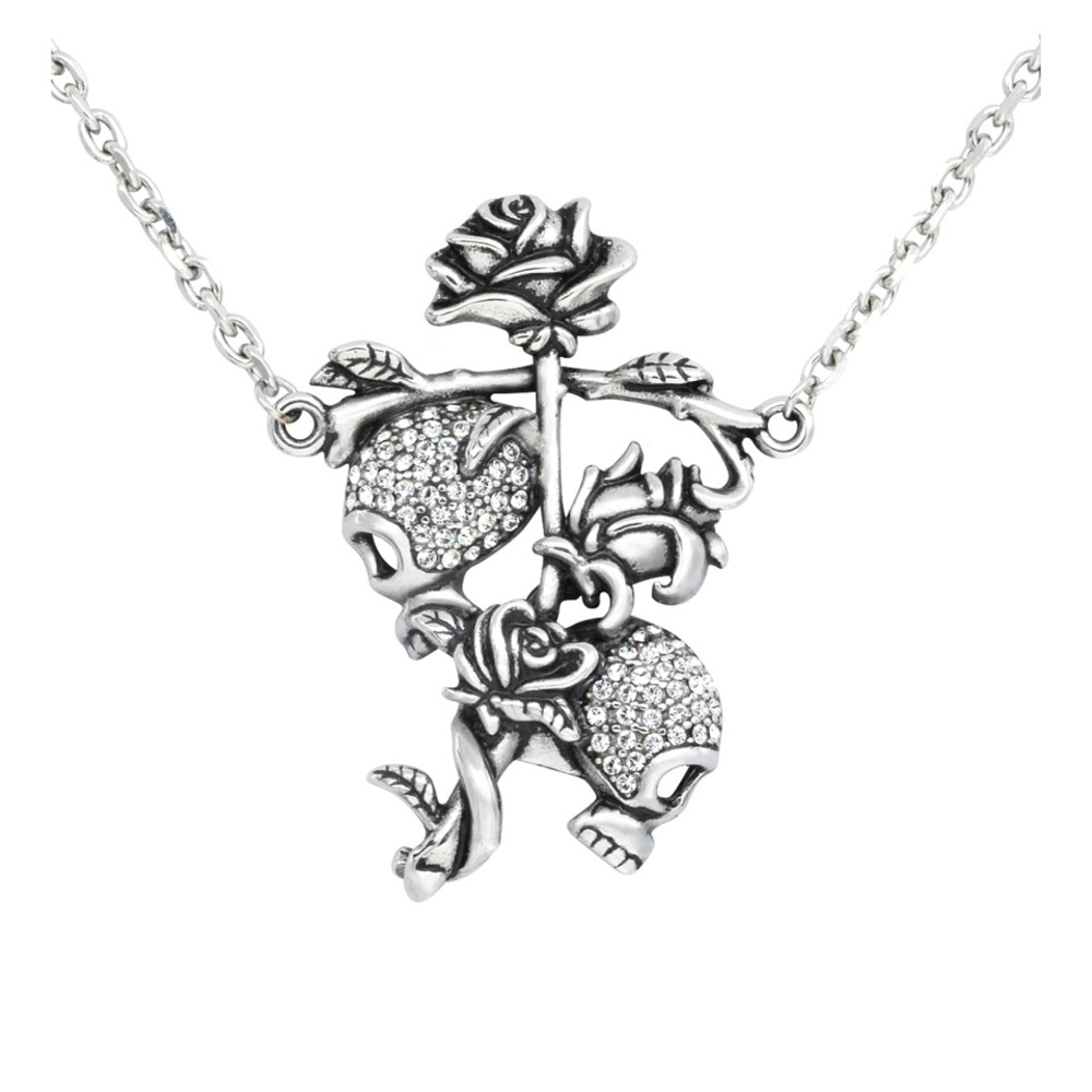 Till Death Do Us Part Necklace with Austrian Crystals - NWT - Stainless Steel